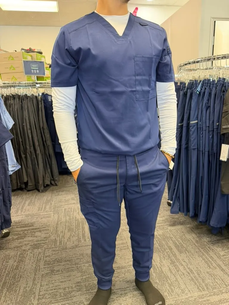 Conjunto de 3 piezas uniforme médico (azul marino)