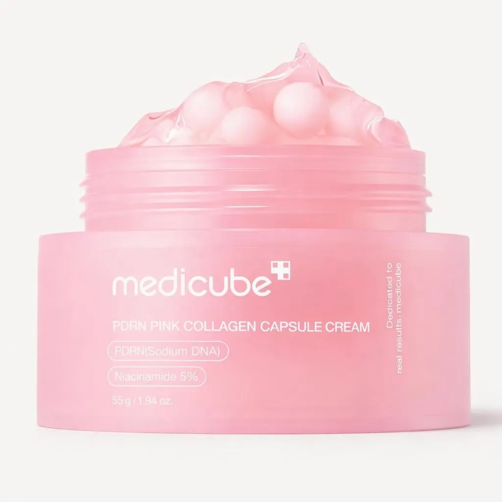 Crema cápsula Medicube PDRN colágeno rosa